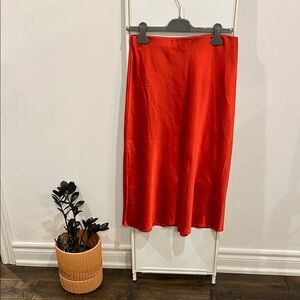 Red Satin Skirt